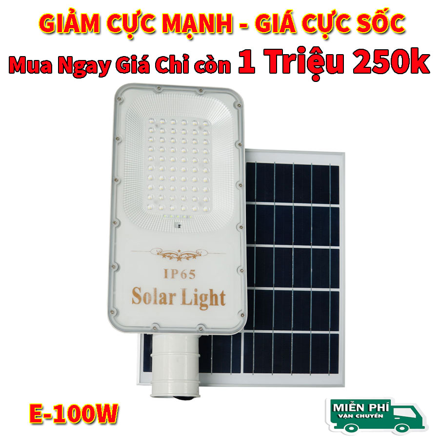 [Giảm giá chỉ hôm nay] Đèn đường năng lượng mặt trời 100W siêu sáng Solarlight - E100