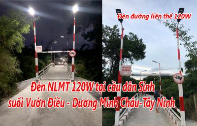 Ánh Hiếu mua Đèn năng lượng mặt trời liền thể 120W gắn cho cầu từ thiện ở Tây Ninh