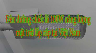 Đèn đường chiếc lá 100W năng lượng mặt trời lắp ráp tại Việt Nam