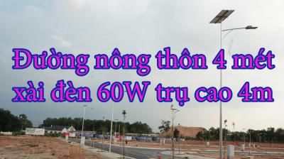Đường nông thôn 4 mét xài đèn 60W trụ cao 4m