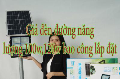 Giá đèn đường năng lượng 100w,120w bao công lắp đặt