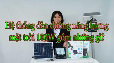 Hệ thống đèn đường năng lượng mặt trời 100W gồm những gì?