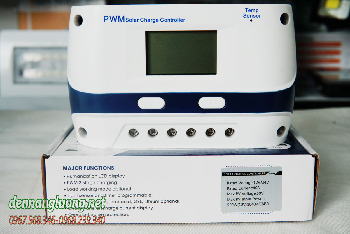 Bộ điều khiển sạc năng lượng mặt trời 40A PWM chính hãng - PWM40A