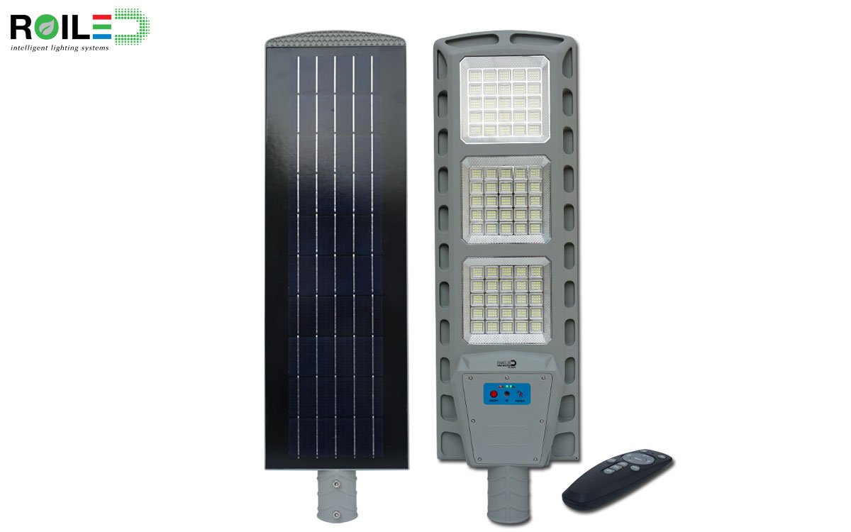 Đèn năng lượng mặt trời 300W đèn đường tấm pin liền thể cao cấp Roiled RL-300W