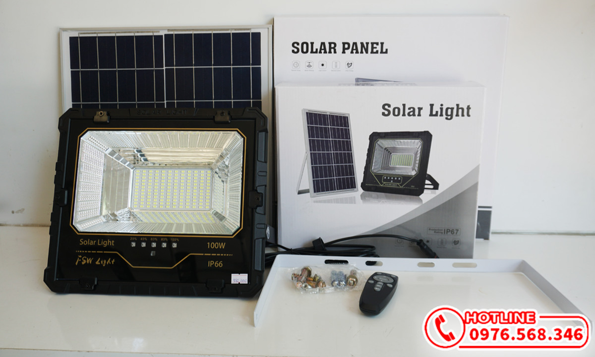 Đèn pha năng lượng mặt trời 100w giá rẻ FSW F1-100w