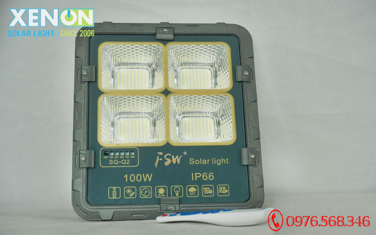 Đèn Pha Năng Lượng FSW P100W giá rẻ xài tấm pin rời