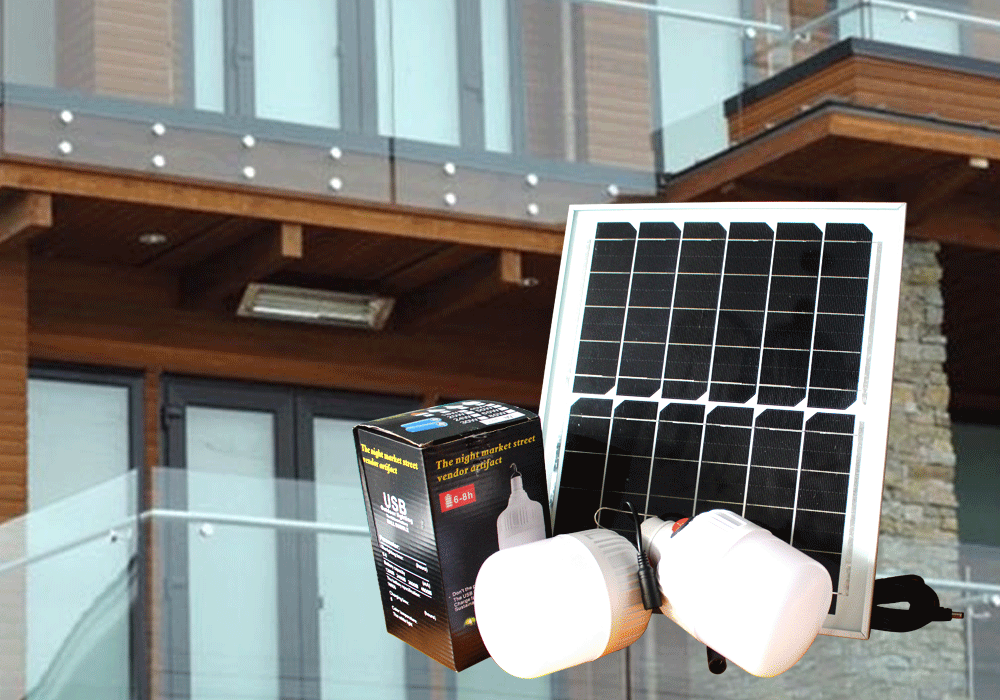 Bộ đèn bulb đơn năng lượng mặt trời dự phòng 25w