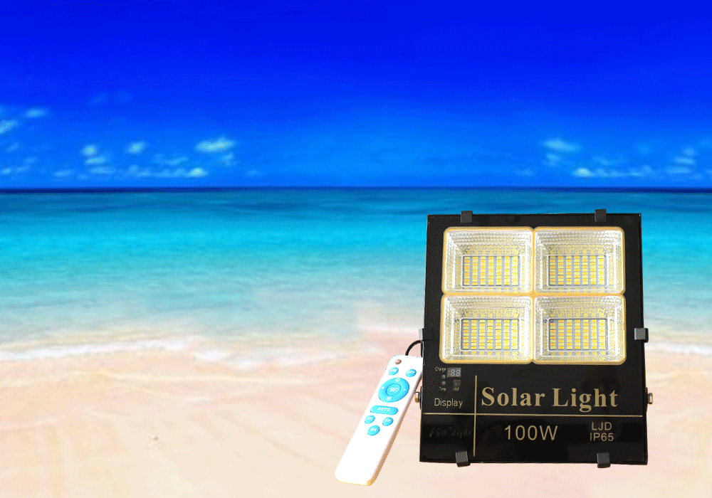 Đèn pha năng lượng mặt trời ánh sáng vàng, trắng, trung tính 100W Roiled - BM100W
