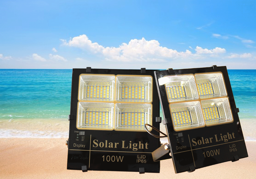 Đèn pha năng lượng mặt trời ánh sáng vàng, trắng, trung tính 100W Roiled - BM100W