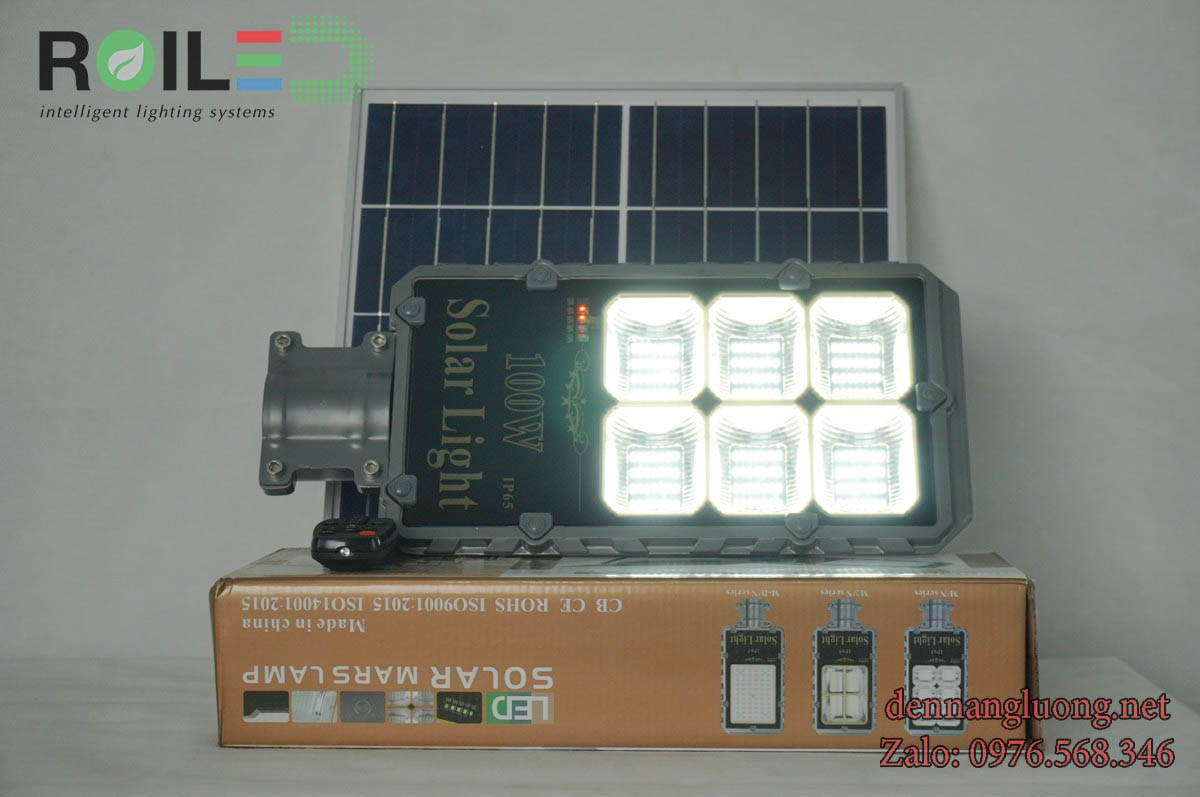 Đèn đường năng lượng mặt trời cao cấp 100W Roiled - RB100W