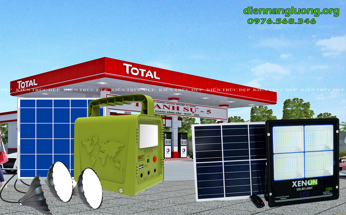 Cây xăng, dầu, nên xài đèn năng lượng mặt trời, dùng máy phát điện năng ...
